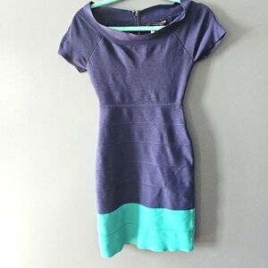 BCBGMaxAzria Deep blue and Green Dress